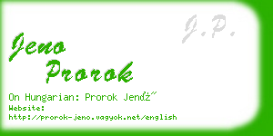 jeno prorok business card